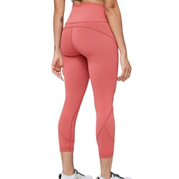 Lululemon In Movement Tight 25" *Everlux Activewear Leggings Rustic Coral Pink 4 - Picture 1 of 9